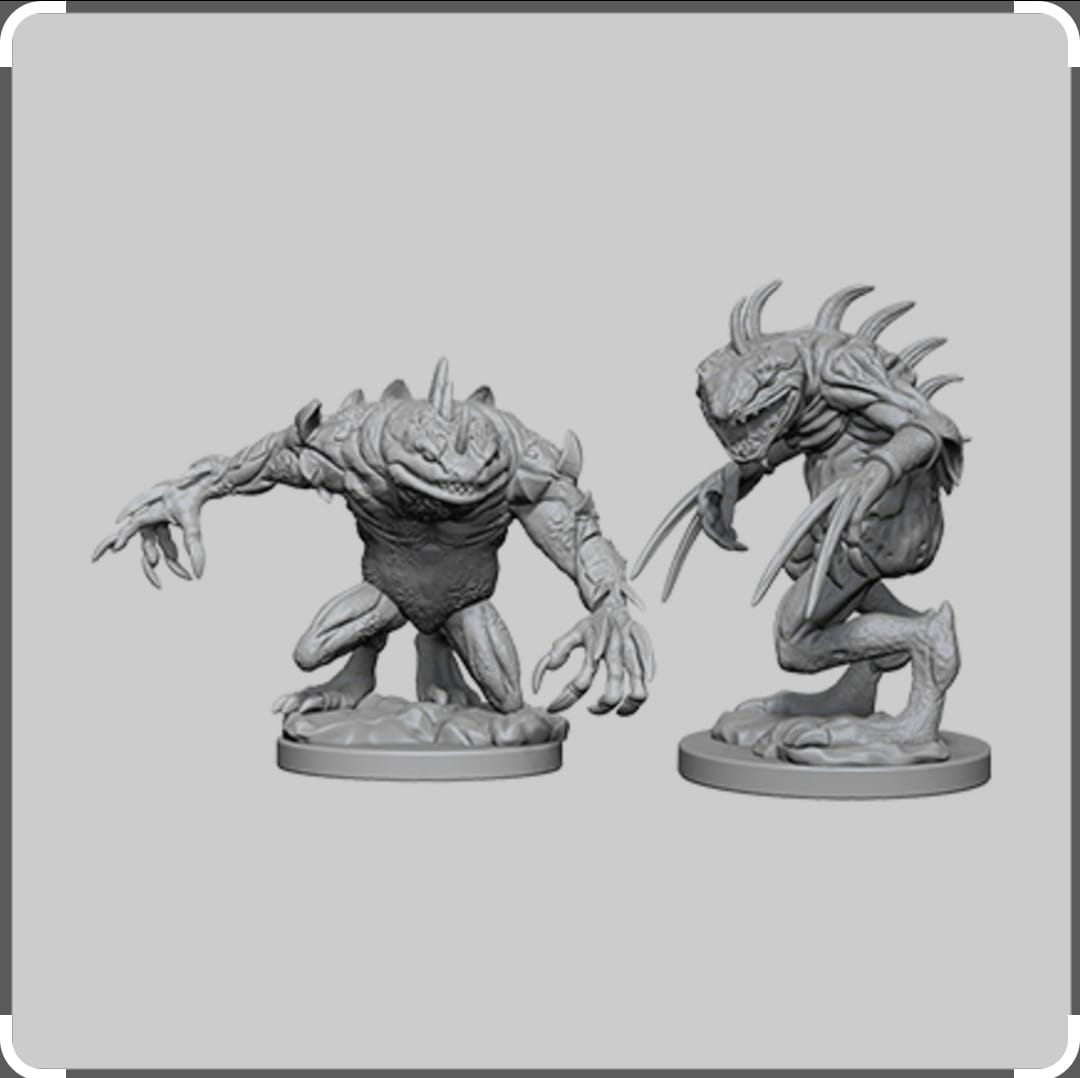 WizKids - D&D Nolzurs Marvelous Miniatures: Grey Slaad & Death Slaad - Wave 5