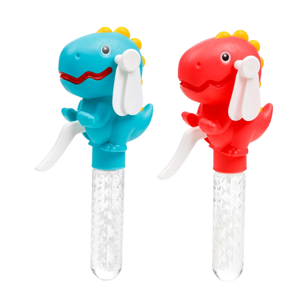 Dinosaur Handheld Hand-Operated Fan with Bubbles