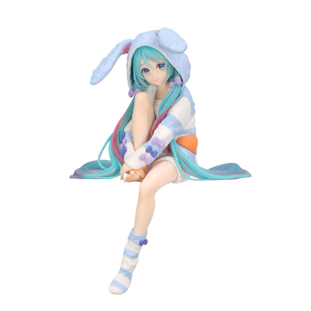 Furyu - Hatsune Miku Noodle Stopper Figure -Rabbit Ear Hood Pajama Blue Color ver