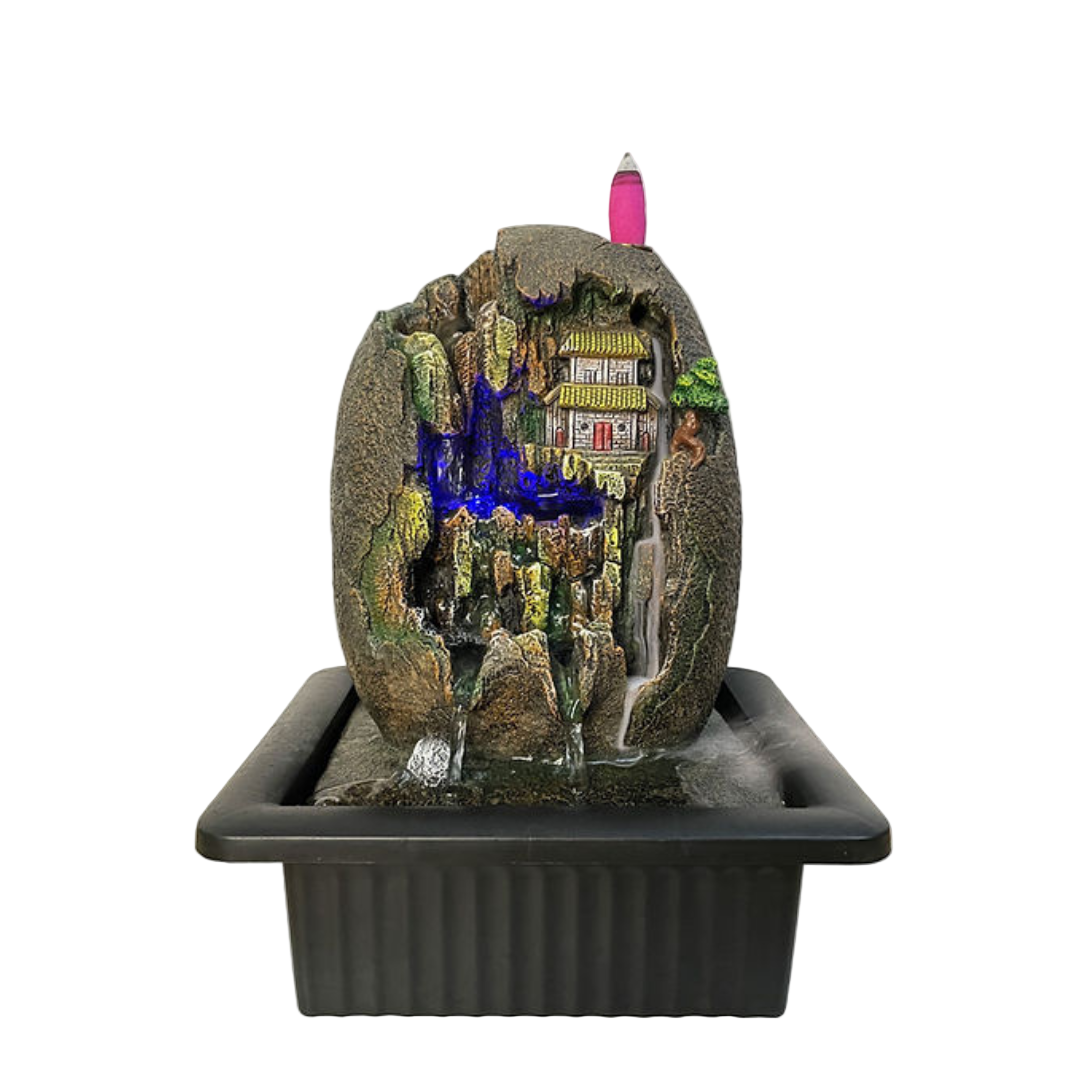 Misty Cavern Indoor Water Feaure & Backflow Burner