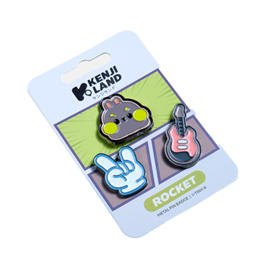 Kenji Land Metal Pin Badge Set - Rocket