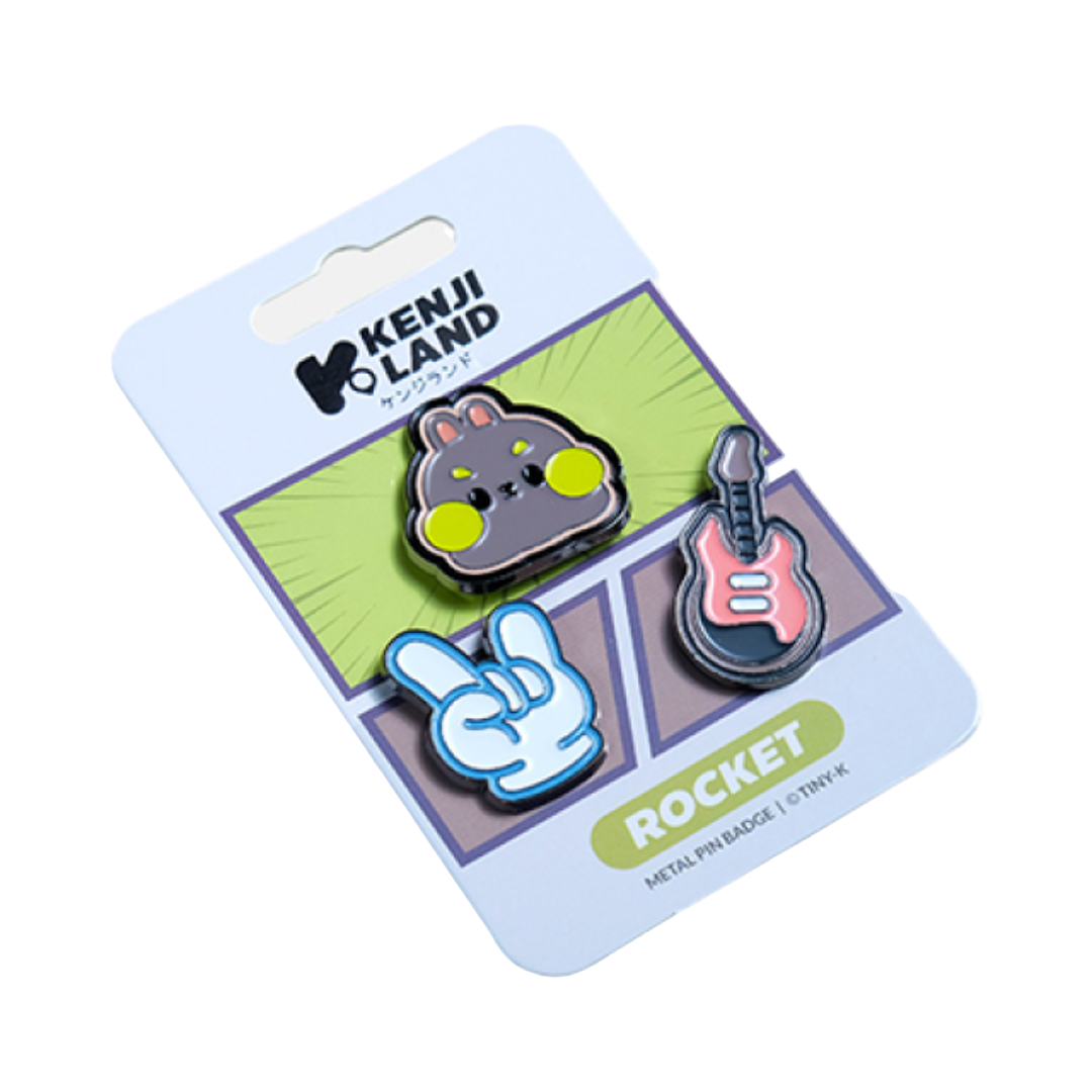 Kenji Land Metal Pin Badge Set - Rocket
