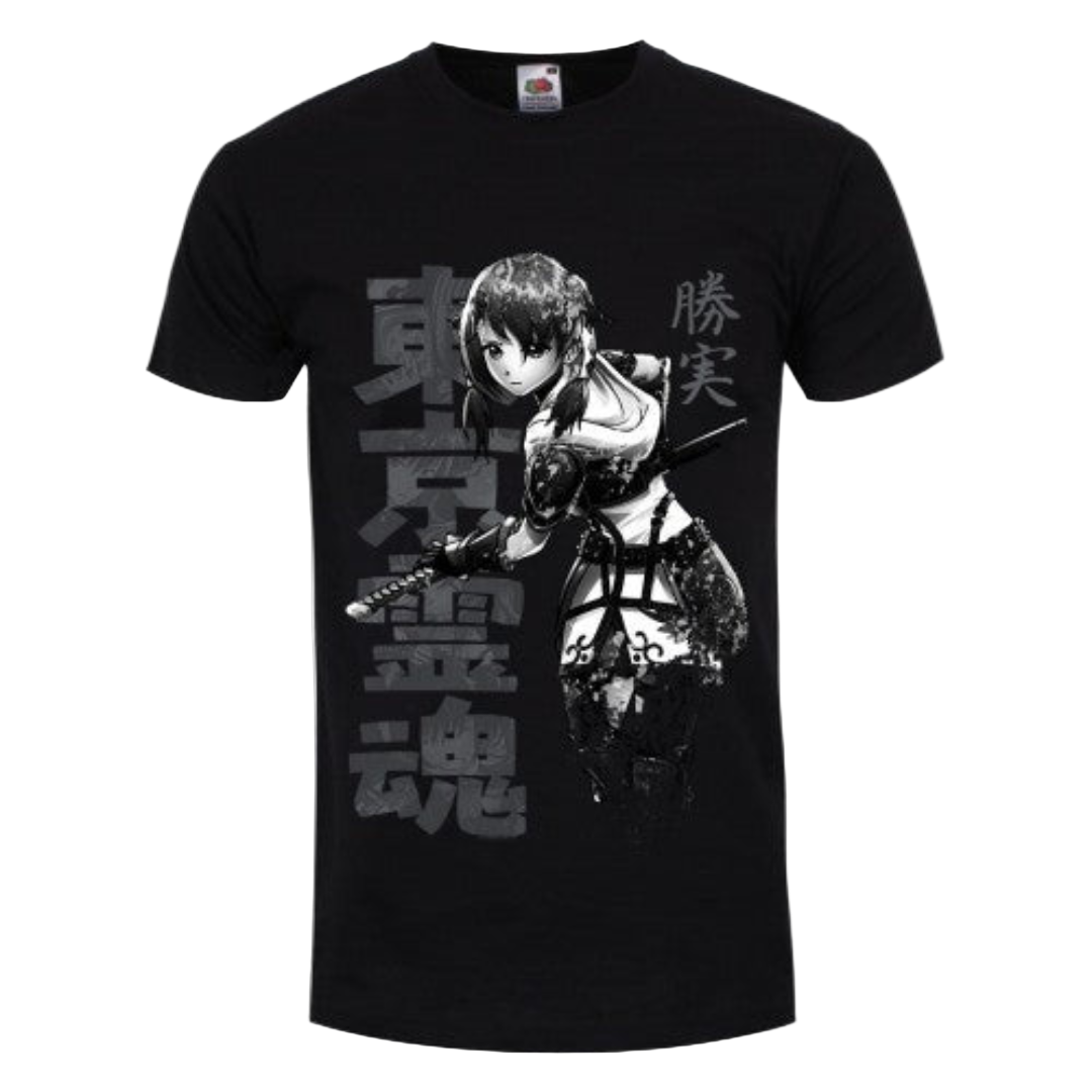 Tokyo Spirit Mens Katsumi Monochrome T-Shirt (Black)