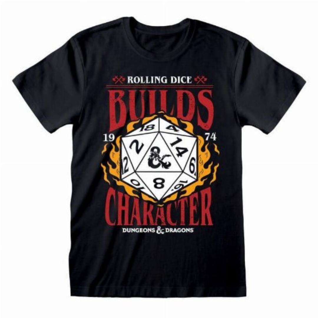 Dungeons and dragons "Builds Character" T-shirt