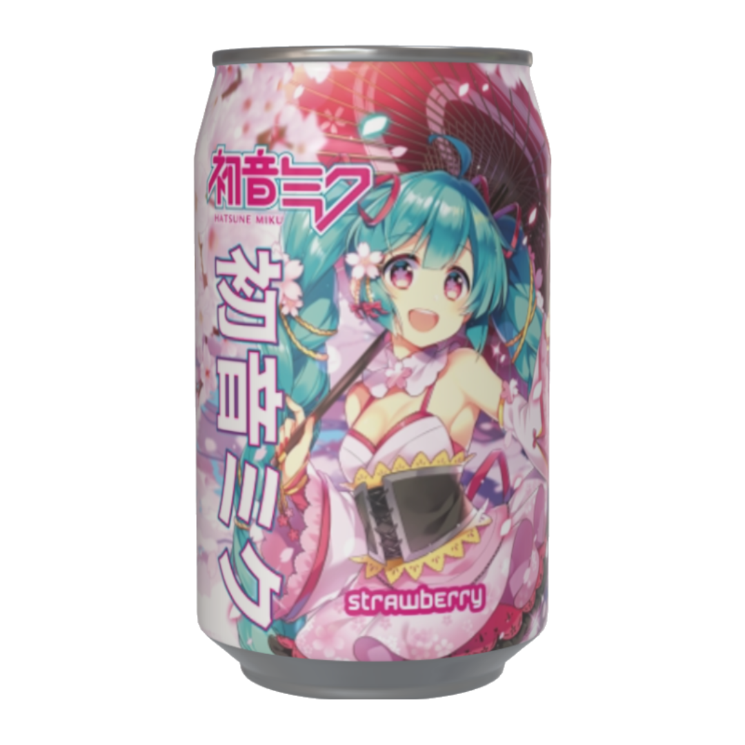 Kawaji Hatsune Miku Strawberry Flavour Soda - 330ml
