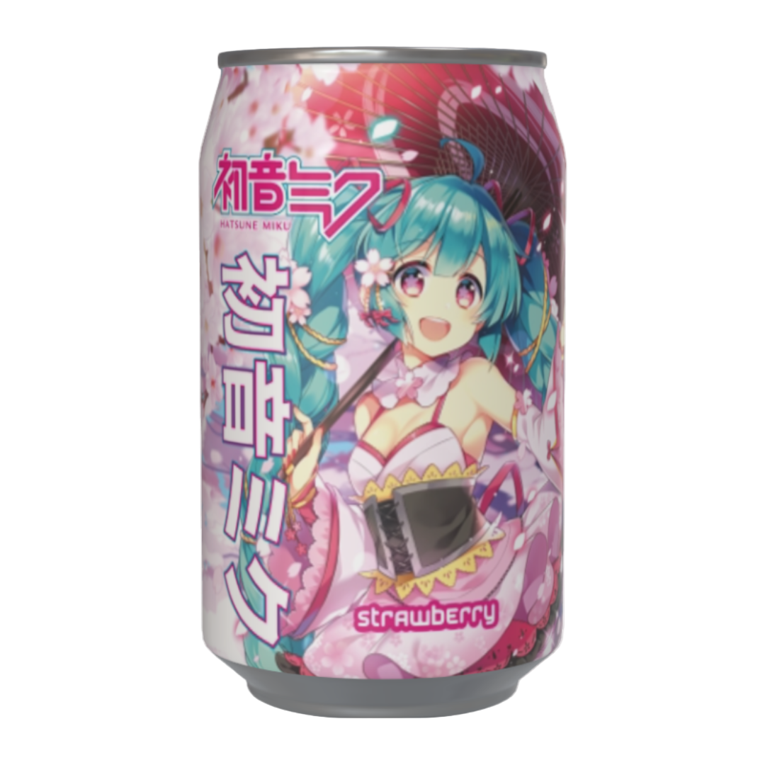 Kawaji Hatsune Miku Strawberry Flavour Soda - 330ml