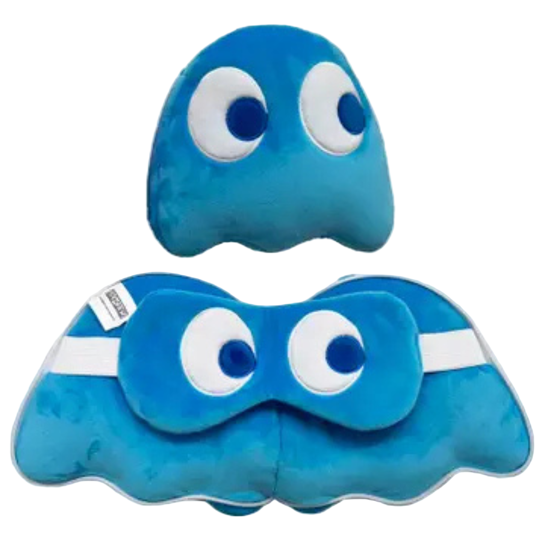 Pac Man Ghosts Travel pillow and Eye Mask