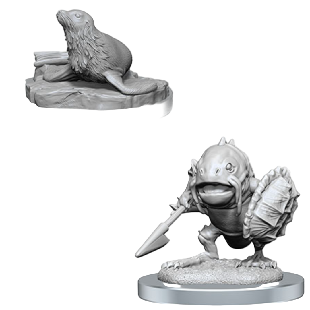 WizKids - D&D Nolzurs Marvelous Miniatures: Locathah & Seal - Wave 20
