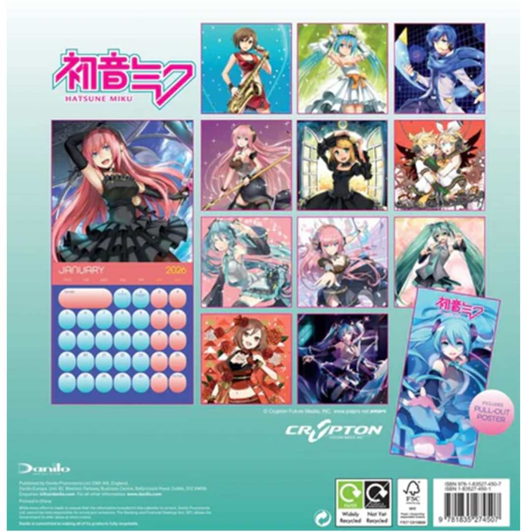 Hatsune Miku 2026 Square Calendar