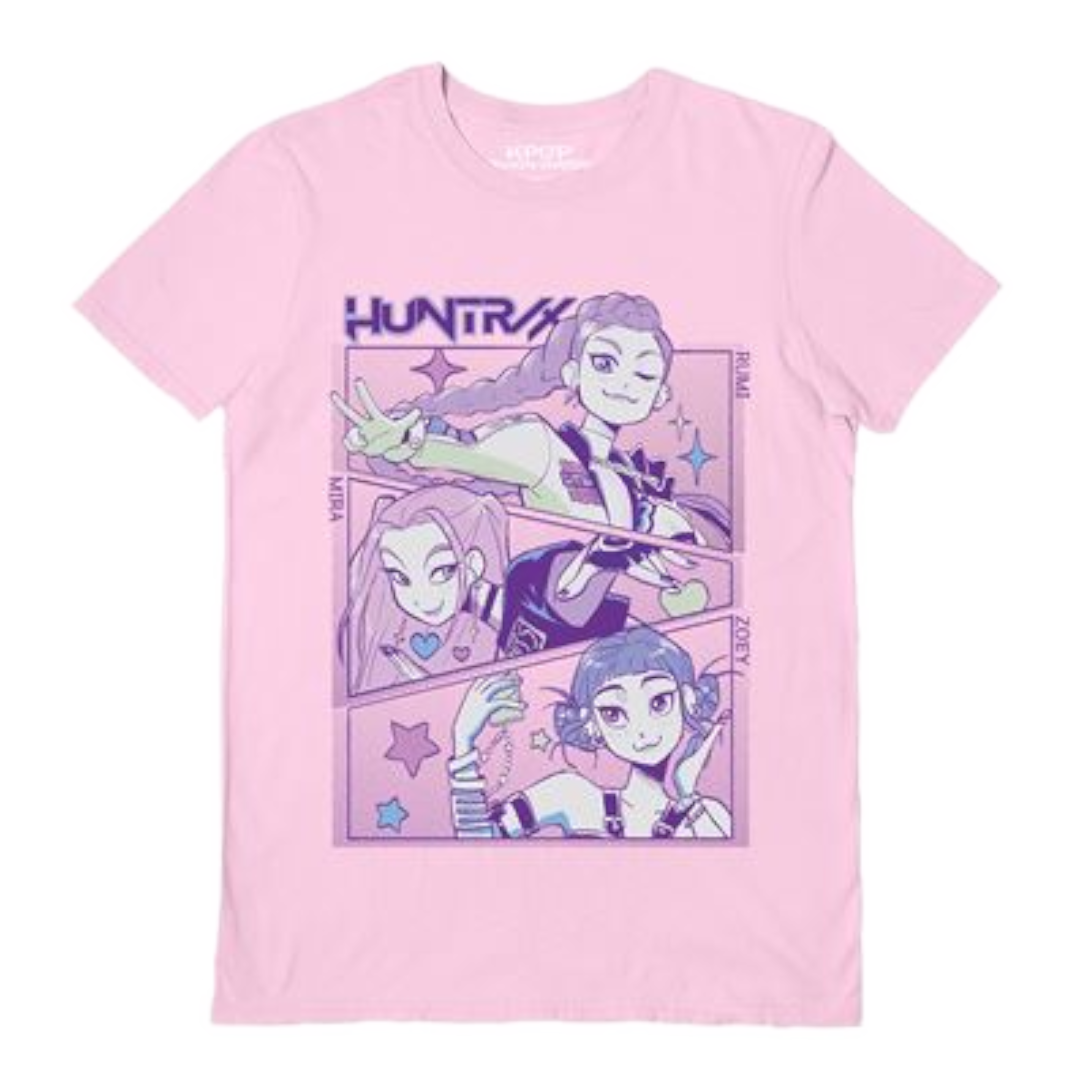 K-POP DEMON HUNTERS (HUNTRIX) LIGHT PINK UNISEX T-SHIRT