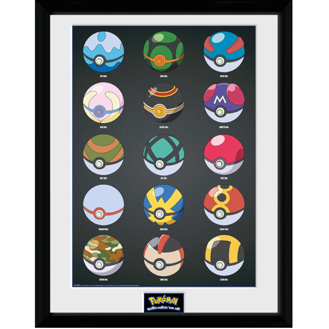 Pokemon Pokeballs 30 x 40cm Framed Collector Print