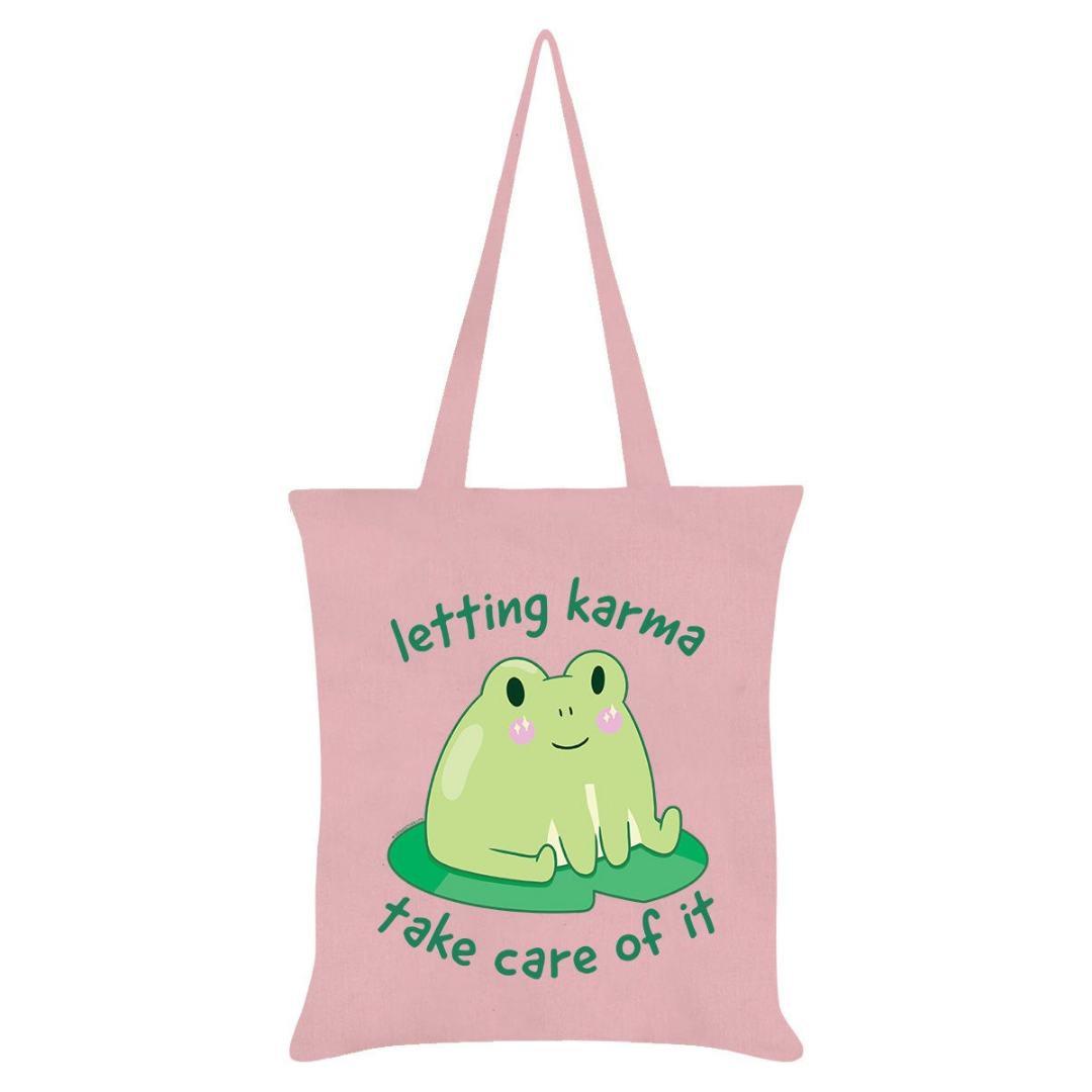 Letting Karma Take Care Of It Pale Pink Tote Bag