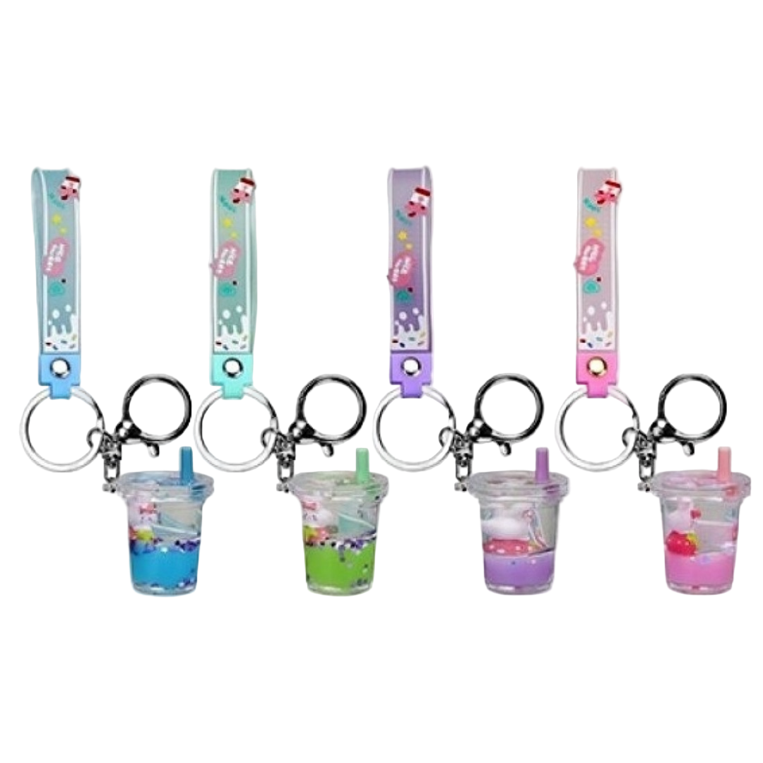 Mochi Pop! Kawaii Charm Keyring with Strap - Slurpy Cup