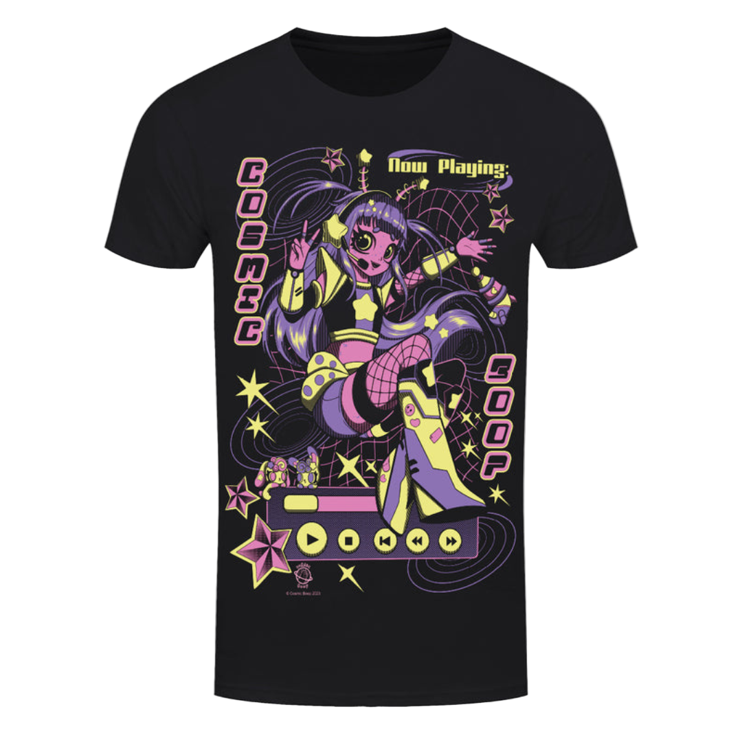 Cosmic Boop Y2K Men's Black T-Shirt