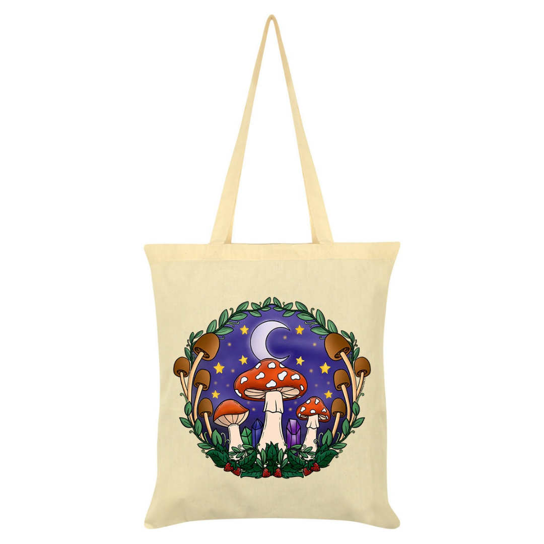 Forest Fungi & Crystals Cream Tote Bag