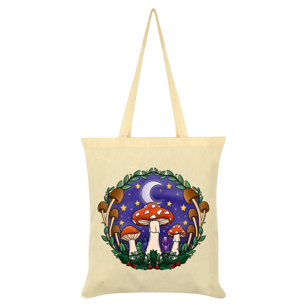 Forest Fungi & Crystals Cream Tote Bag