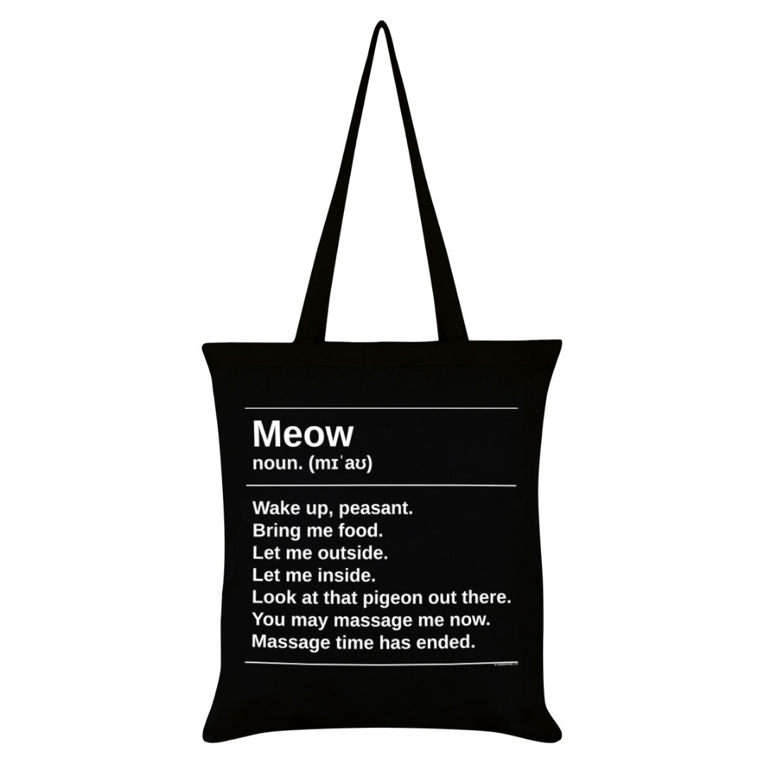 Meow Definition Black Tote Bag