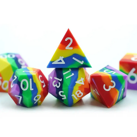 Radiant Rainbows | Silicone Rainbow 7 Pcs Dice Set Dnd