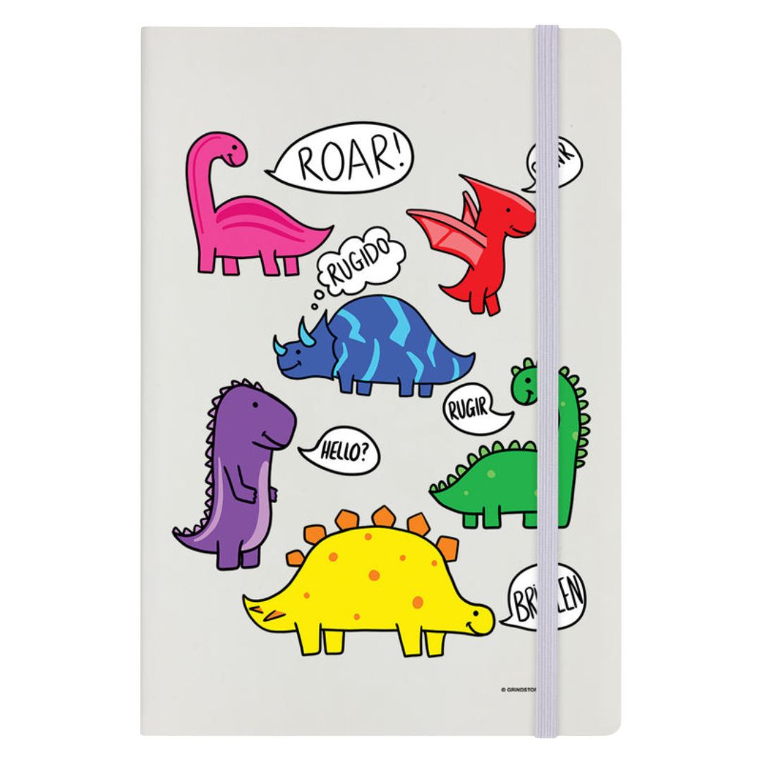 Dinosaur Roar Cream A5 Hard Cover Notebook
