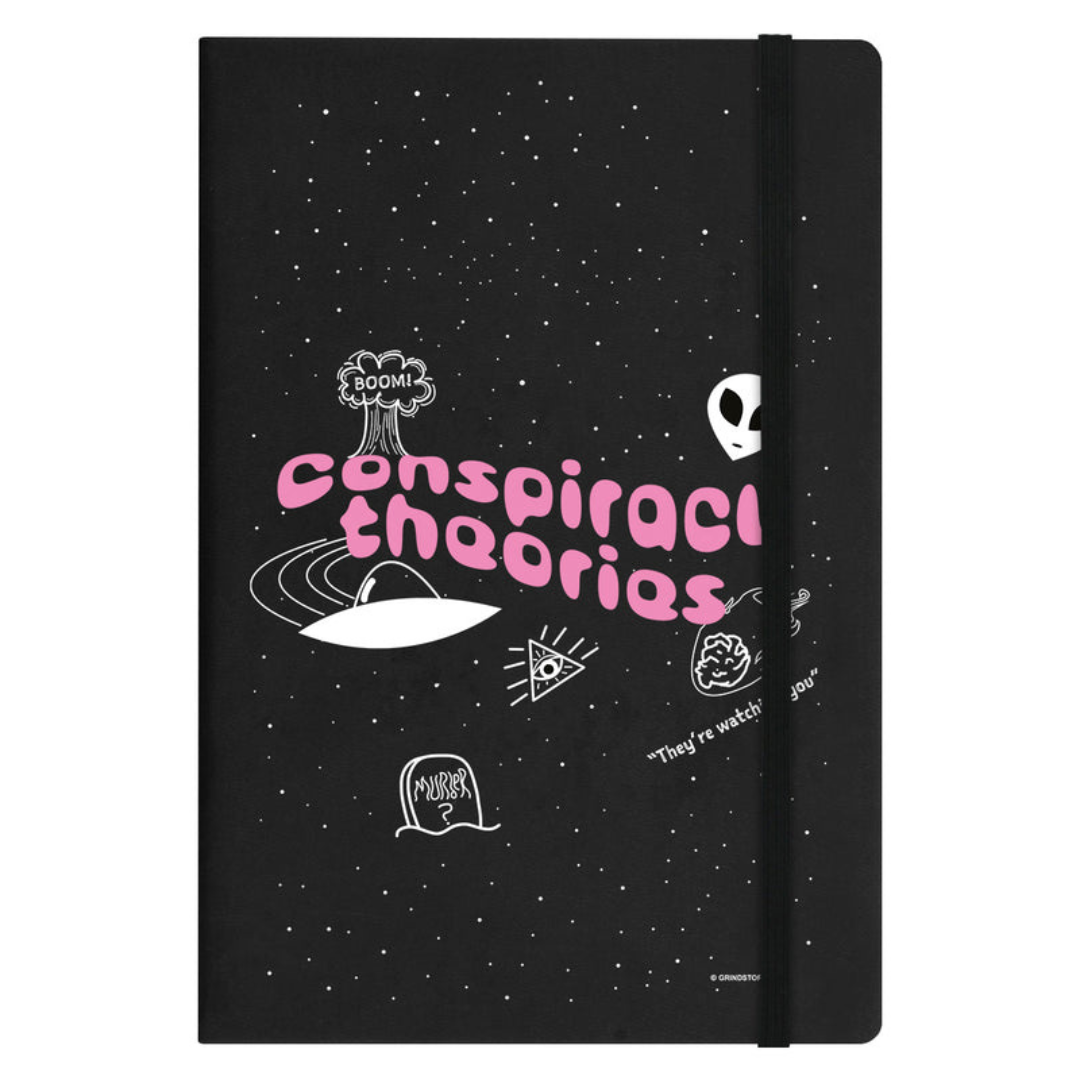 Conspiracy Theories Black A5 Hard Cover Notebook