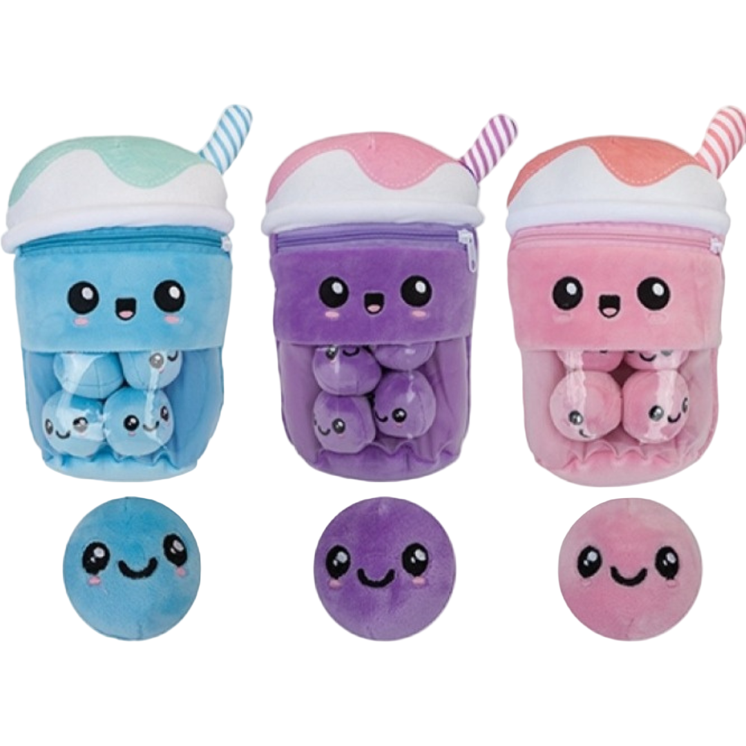 BOBA TEA WITH MINI BUBBLES IN
ZIP POUCH 25 CM