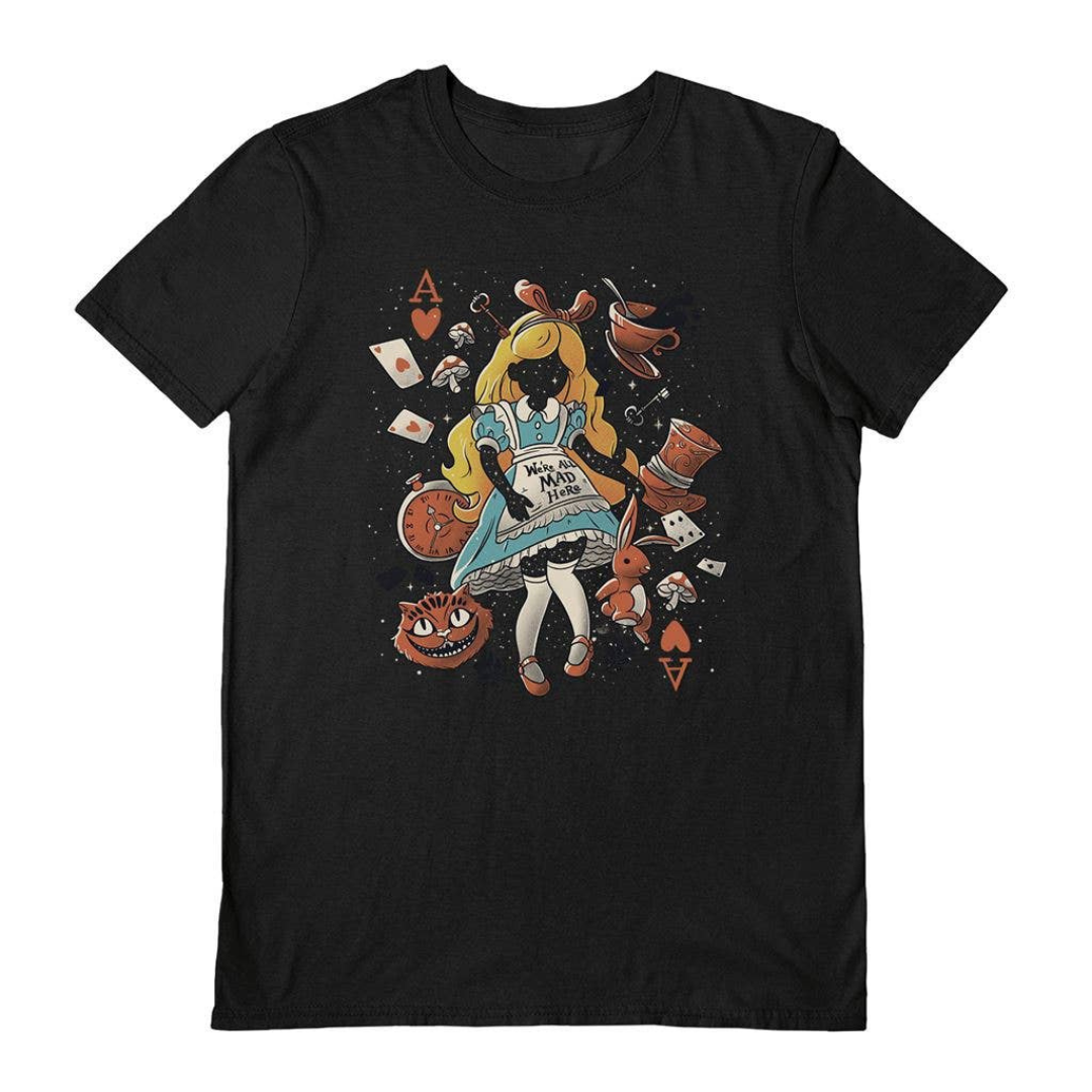 Eduely Wonderland Girl T-Shirt - Black