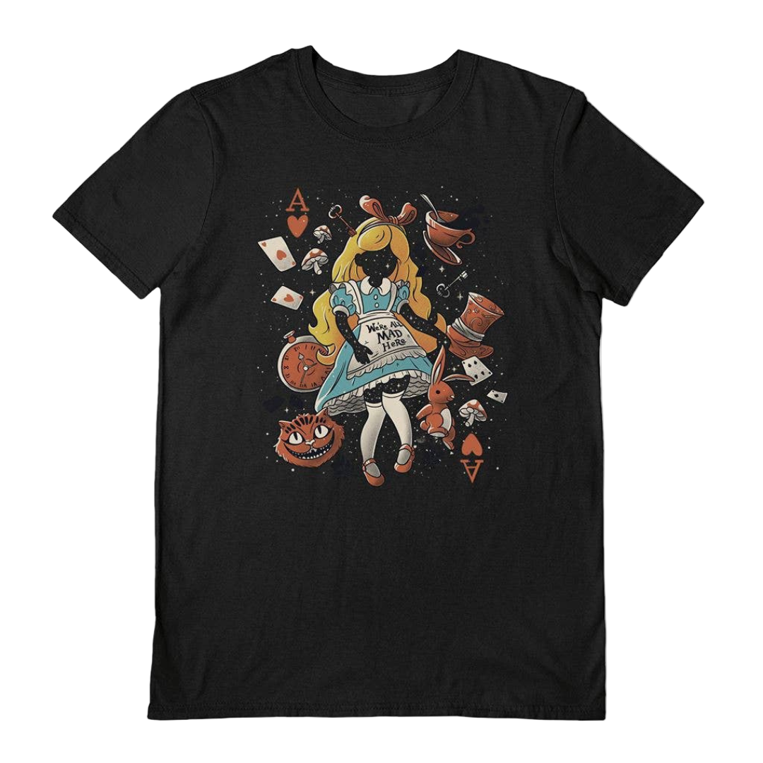 Eduely Wonderland Girl T-Shirt - Black