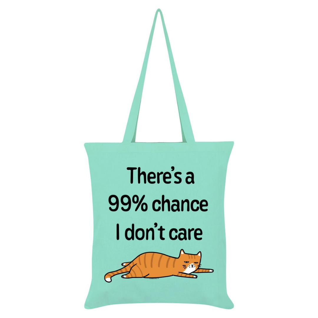There's a 99% Chance I Don't Care Cat Mint Green Tote Bag