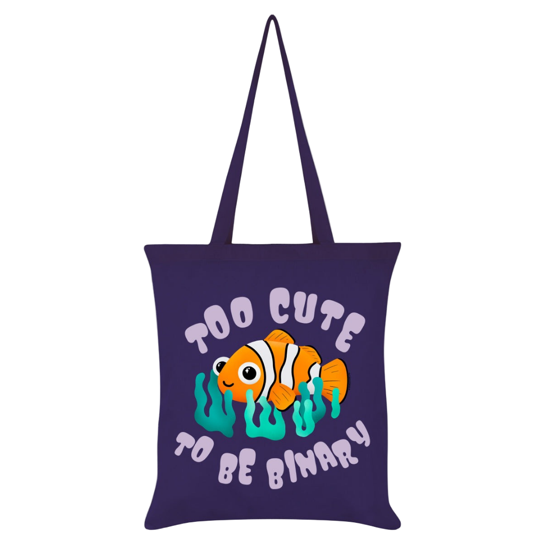 Too Cute To Be Binary Purple Tote Bag