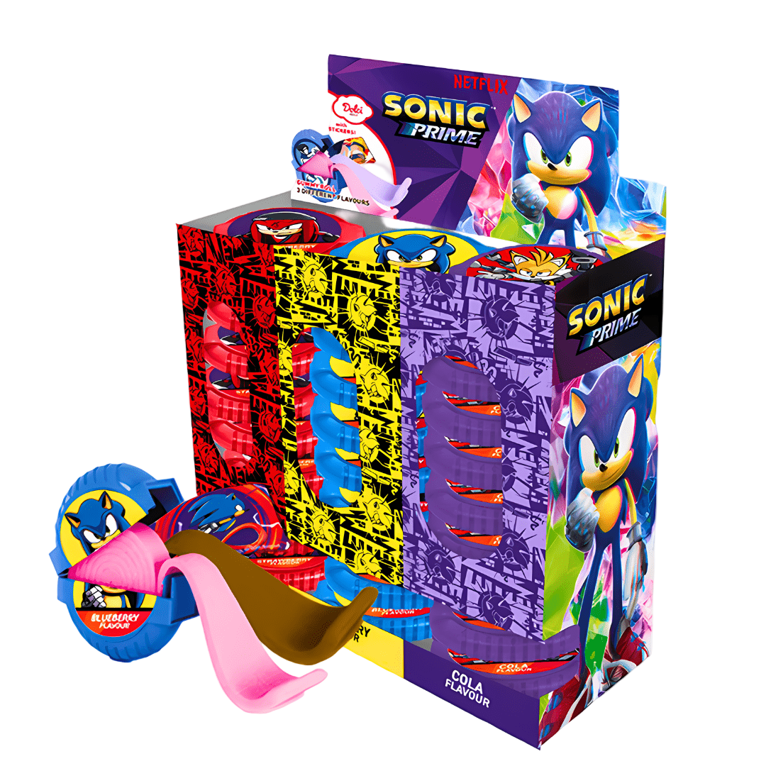 Sonic Prime Gum Roll Chewing Gum With Sticker