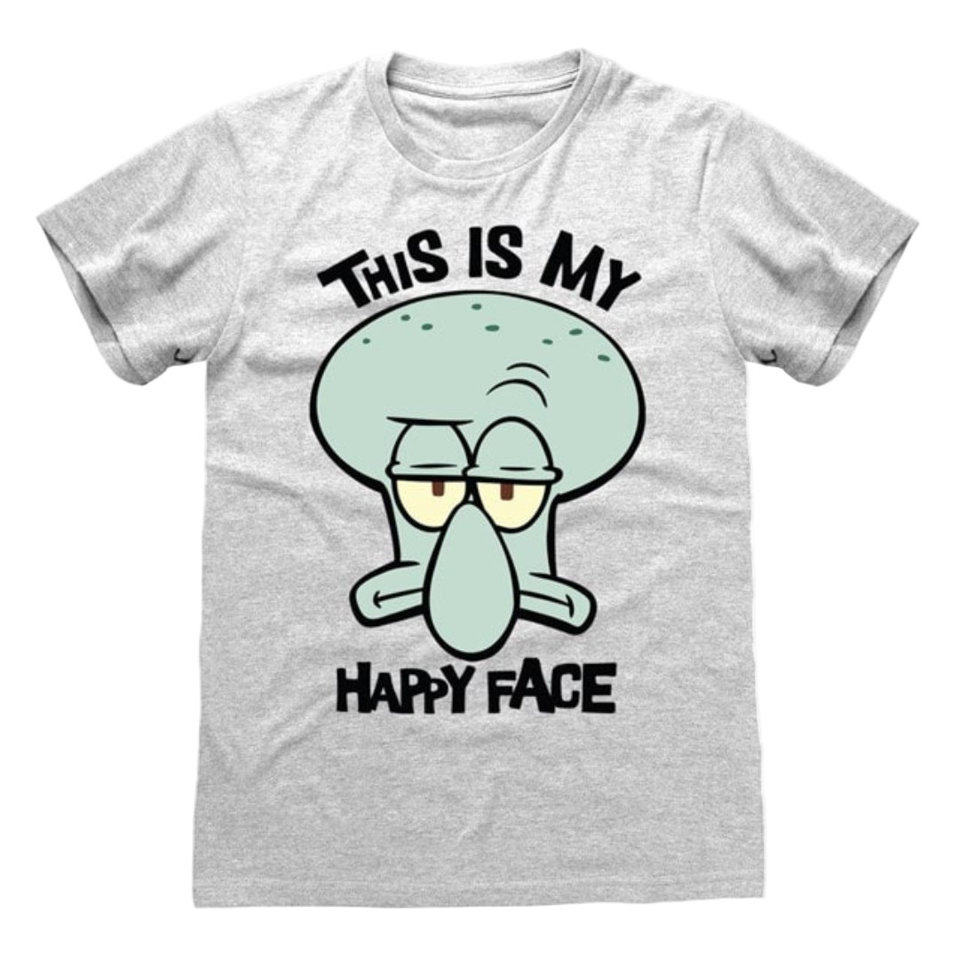 Spongebob My Happy Face T-shirt (Grey)