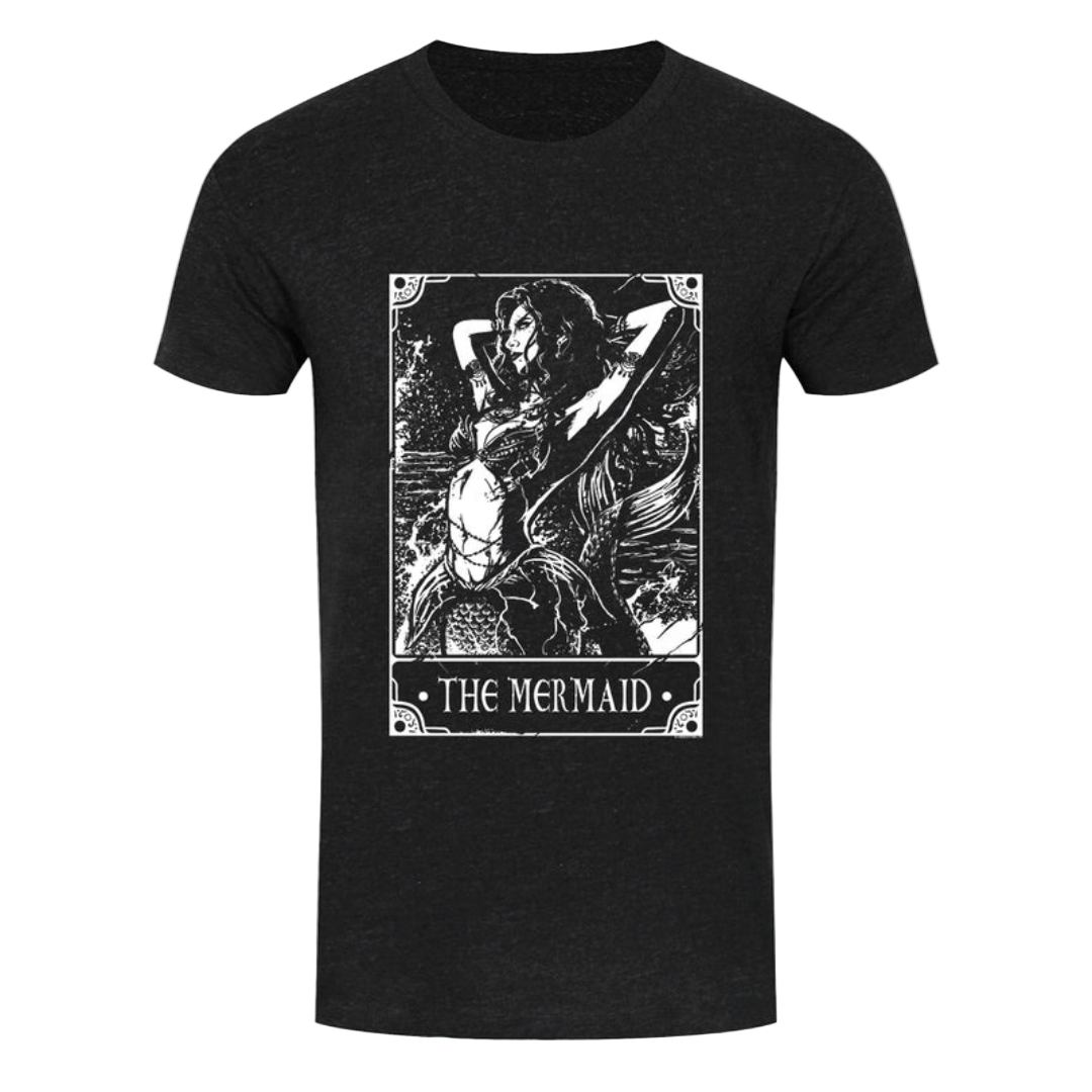 Deadly Tarot The Mermaid Men's Heather Black Denim T-Shirt