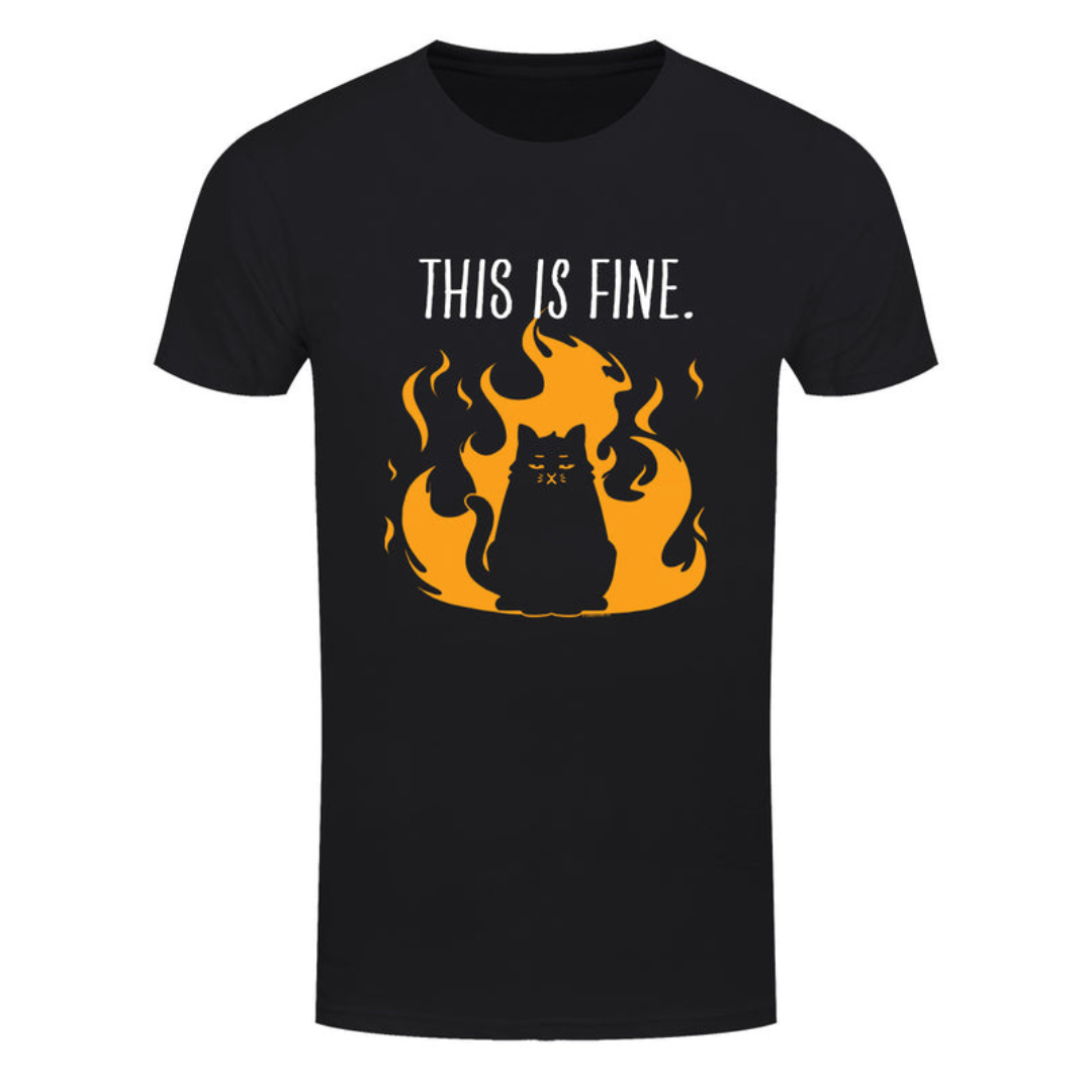 This Is Fine Men's Black T-Shirt