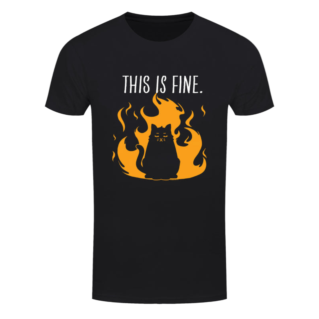 This Is Fine Men's Black T-Shirt
