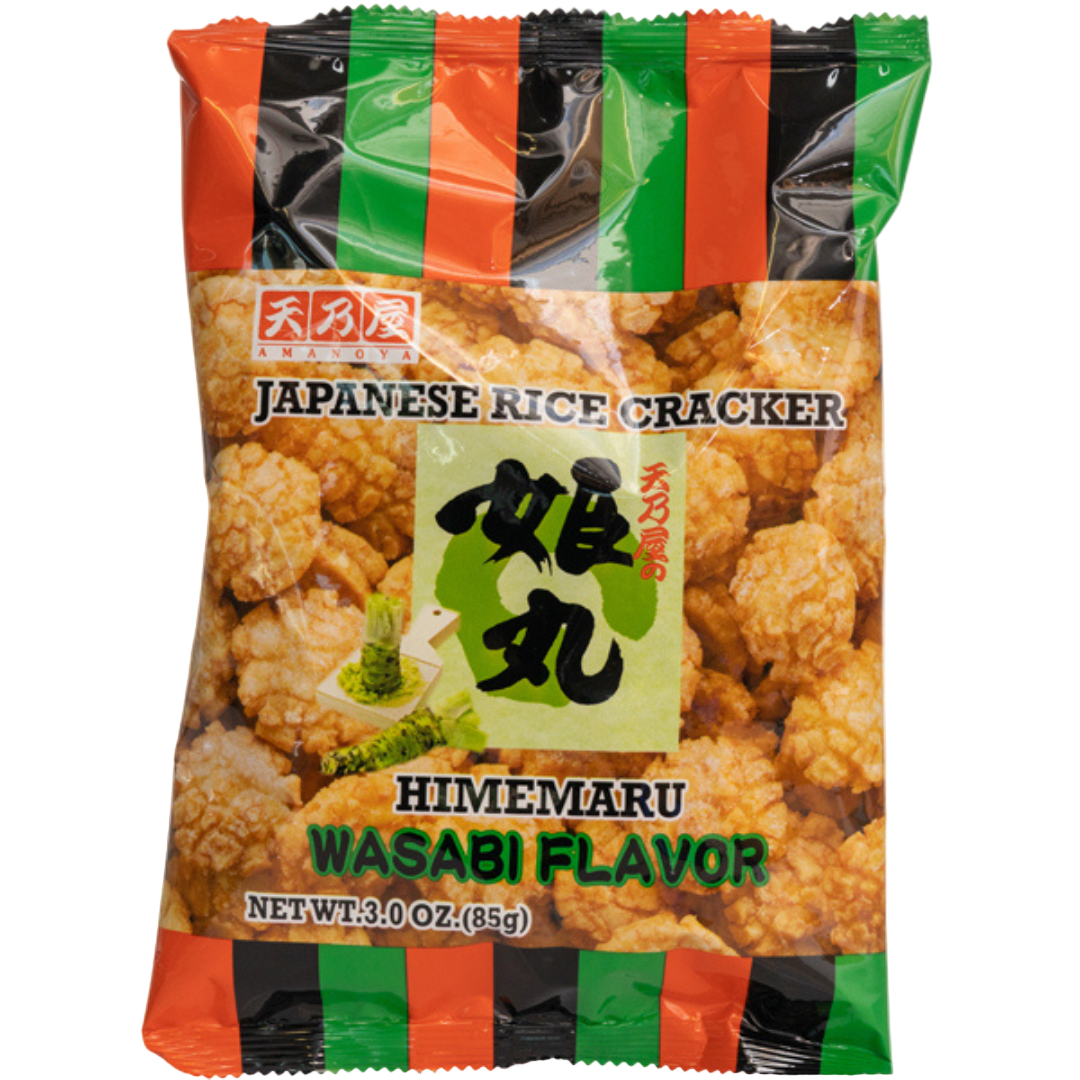 Himemaru Wasabi Flavoured Fried Rice Crackers, 85g