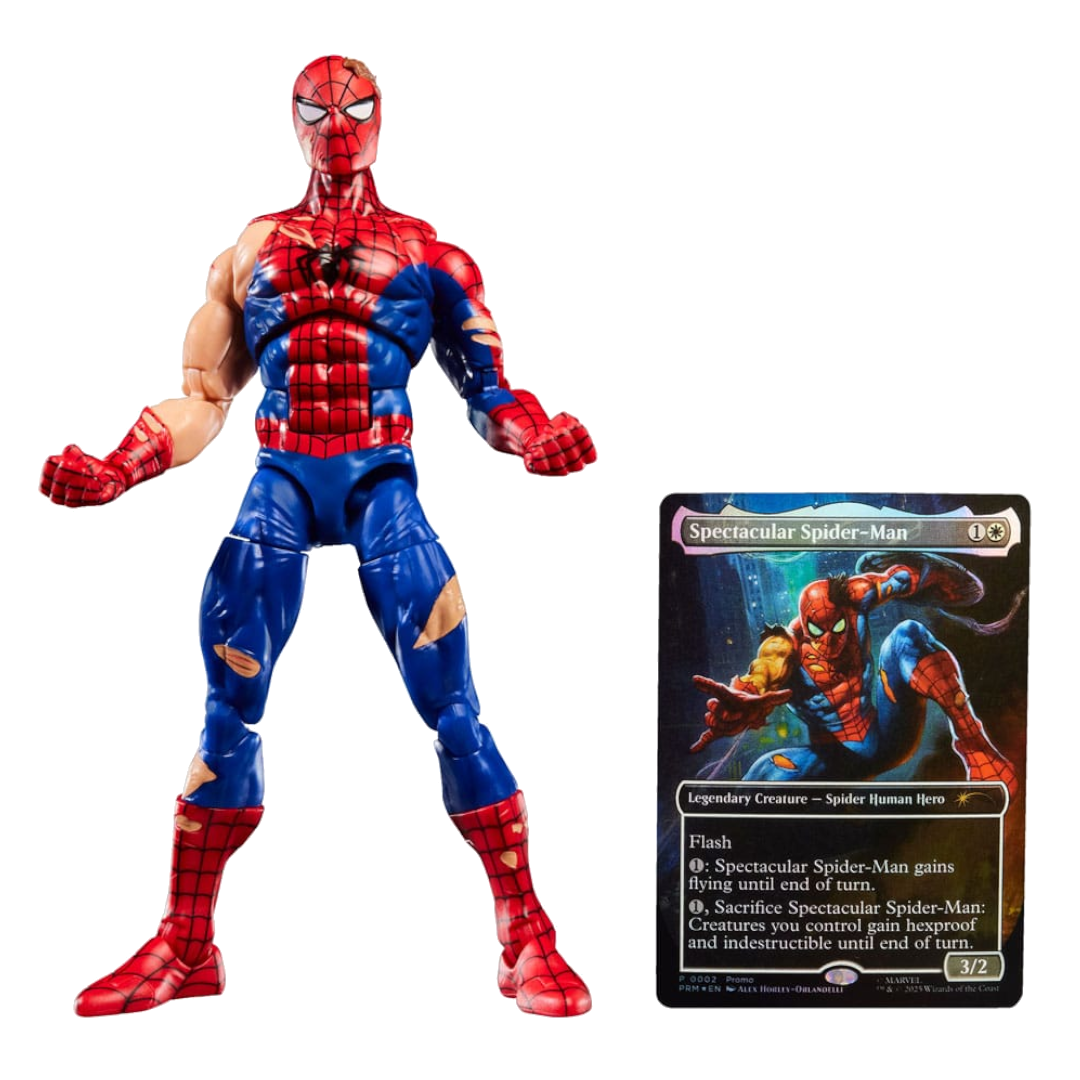 Marvel Legends Magic: The Gathering Action Figure Battle-Damaged Spider-Man (plus Exclusive Foil Card) 15 cm