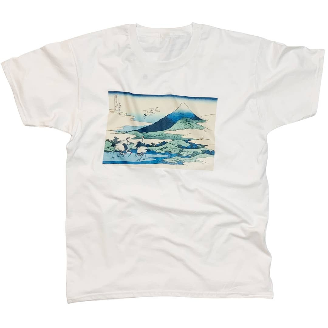 Japanese Mountain Vintage Art T-Shirt (White)