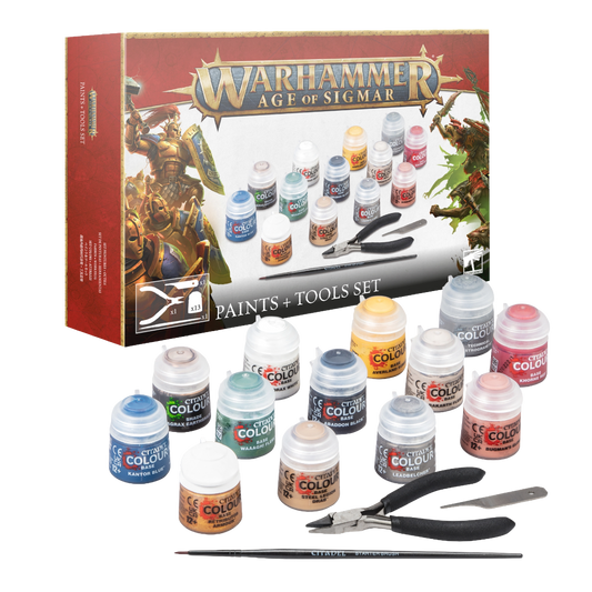 The Age of Sigmar Paints + Tools set