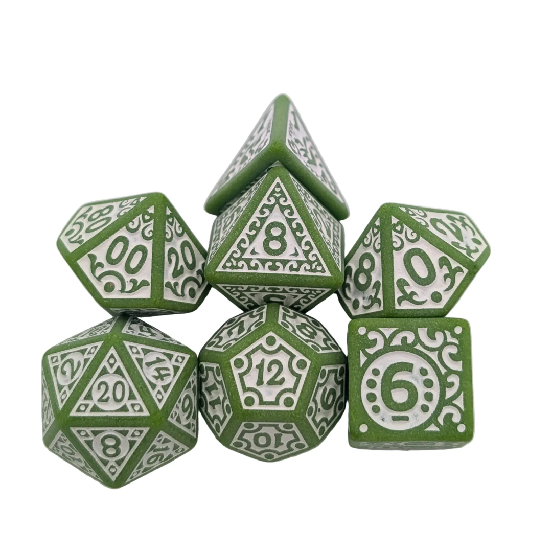 Ornate Matcha Dice Set