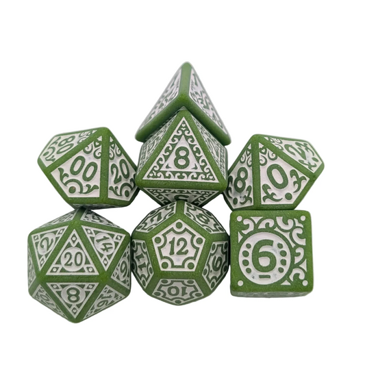 Ornate Matcha Dice Set