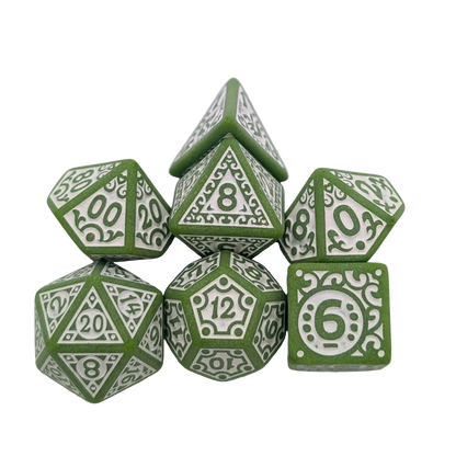 Ornate Matcha Dice Set