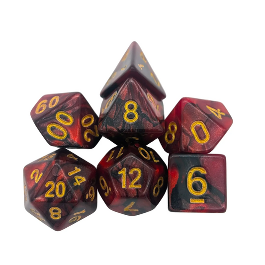 Two Tone Black and Red Dice Set