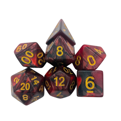 Two Tone Black and Red Dice Set