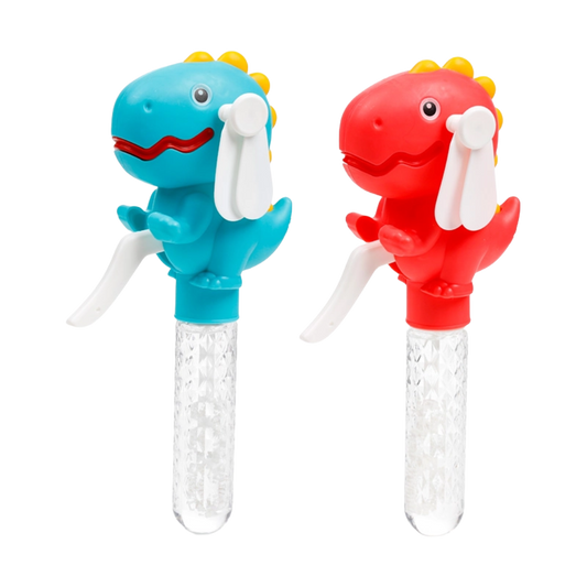 Dinosaur Handheld Hand-Operated Fan with Bubbles