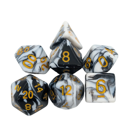 Two Tone Black and White Dice Set