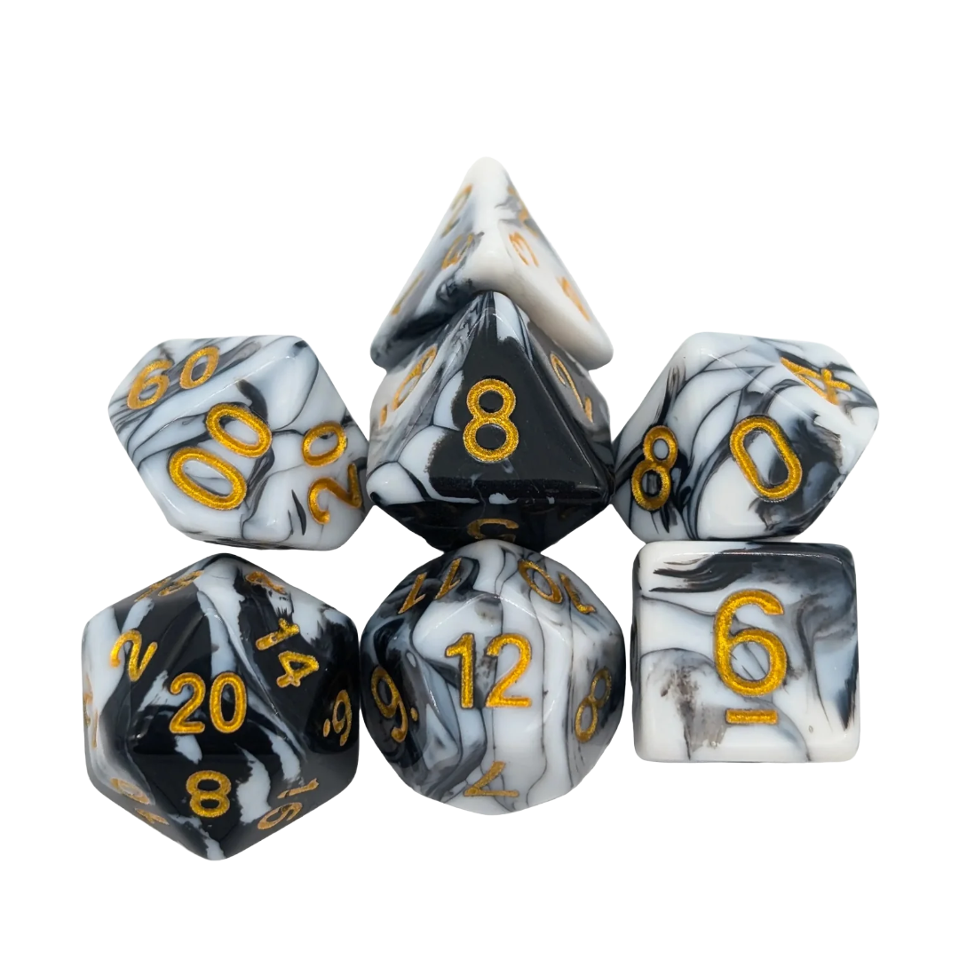 Two Tone Black and White Dice Set