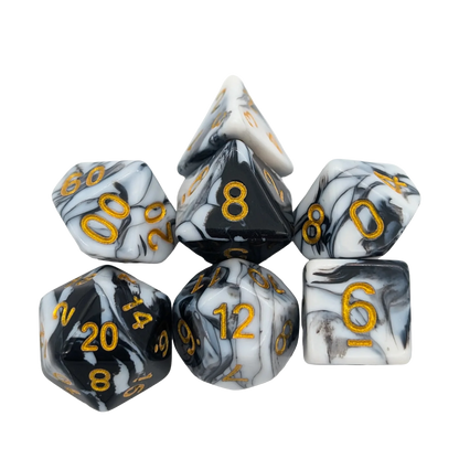 Two Tone Black and White Dice Set