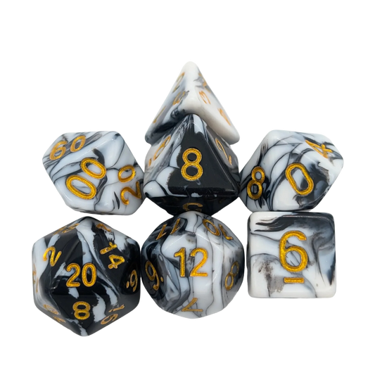 Two Tone Black and White Dice Set