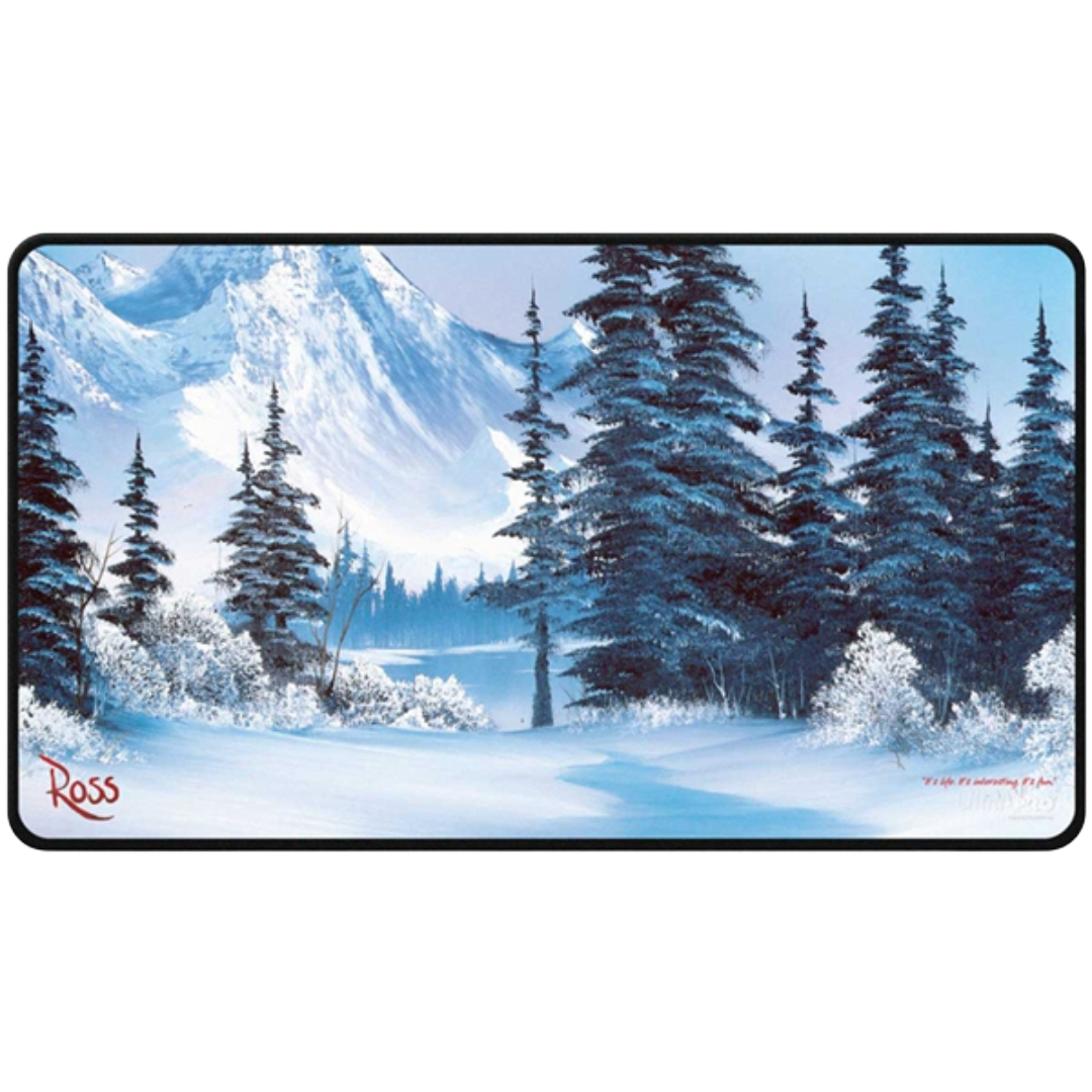 Ultra Pro - Bob Ross Winter Paradise - Black Stitched Playmat