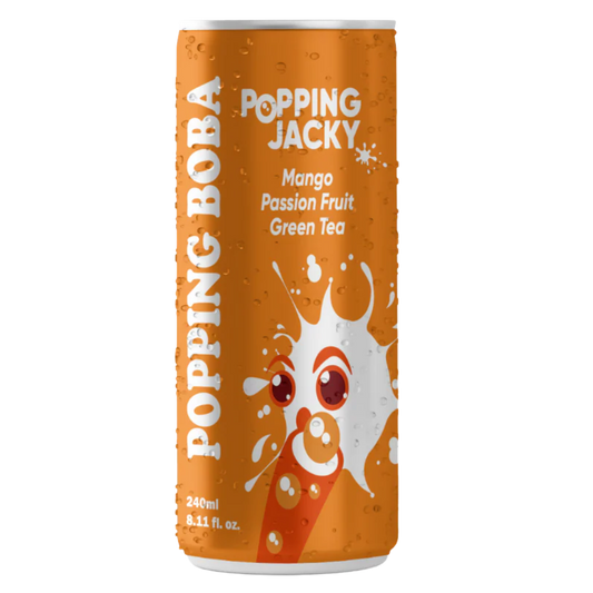 Popping Jacky Boba Drink - Mango Passion Fruit Green Tea